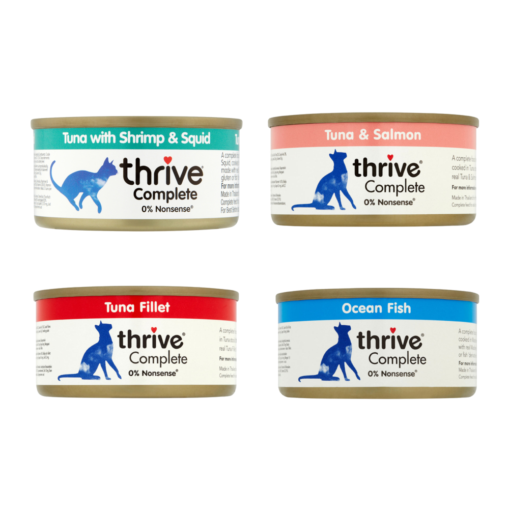 Sparpaket Thrive Complete 24 x 75 g - Fisch-Mix (4 Sorten) von Thrive