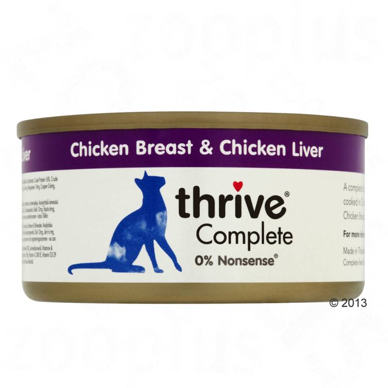 Sparpaket Thrive Complete 24 x 75 g - Hühnerbrust & Hühnerleber Sparpaket Thrive Complete 24 x 75 g - Hühnerbrust & Hühnerleber von Thrive