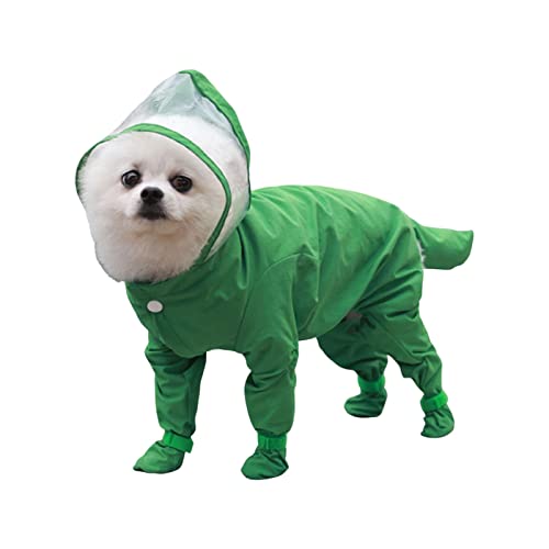 Regenmantel für kleine Hunde mit Kapuze, einteilige Regenjacke für Hunde, Regenponcho für Haustiere mit transparenter Krempe, leicht zu tragen, geeignet für Hunde von von Thrivinger