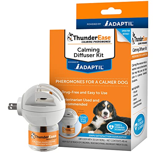 ThunderEase Beruhigendes Pheromon-Diffusor-Set für Hunde, angetrieben von Adaptil, Tierärztlich empfohlen zur Linderung von Trennungsangst, Stressbellen und Kauen und der Angst vor Feuerwerken und Gewittern (60 Tage Sup ThunderEase Beruhigendes Pheromon-Diffusor-Set für Hunde, angetrieben von Adaptil, Tierärztlich empfohlen zur Linderung von Trennungsangst, Stressbellen und Kauen und der Angst vor Feuerwerken und Gewittern (60 Tage Sup von ThunderEase