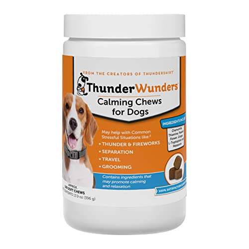 ThunderWunders Beruhigende Kauspielzeuge für Hunde, Thiamin, L-Tryptophan, Melatonin und Ingwer, kann helfen, Stress von Trennung, Sturm, Feuerwerk und Reisen abzubauen (180 Stück) von ThunderWunders