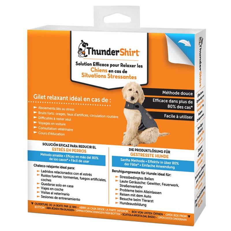 ThunderShirt® Hunde-Beruhigungsweste, grau - ca. 38-47 cm Rückenlänge (Größe M) von Thundershirt