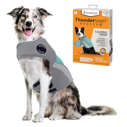 ThunderShirt Breeze for Dogs, Large, Aqua, Extra Breathable Mesh Fabric, Dog Anxiety Relief Vest for Every Day Stress & Calming during Thunder Storms and Fireworks von Thundershirt