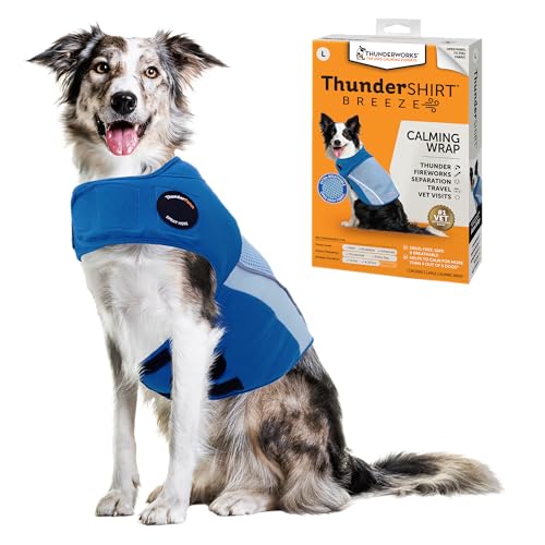 ThunderShirt Breeze for Dogs, Large, Sky Blue, Extra Breathable Mesh Fabric, Dog Anxiety Relief Vest for Every Day Stress & Calming during Thunder Storms and Fireworks von Thundershirt