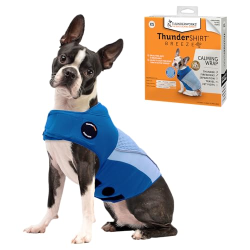 ThunderShirt Breeze for Dogs, X-Small, Sky Blue, Extra Breathable Mesh Fabric, Dog Anxiety Relief Vest for Every Day Stress & Calming during Thunder Storms and Fireworks von Thundershirt