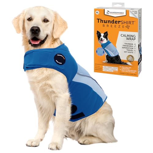 ThunderShirt Breeze for Dogs, XL, Himmelblau, extra atmungsaktives Netzgewebe, Hunde-Angstlinderungsweste für jeden Tag, Stress und Beruhigung bei Gewitter und Feuerwerk von Thundershirt