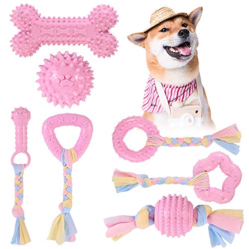 Kauspielzeug-Set für Welpen, Valentinstag, April, 7 Stück, interaktives Spielzeug für kleine Welpen und mittelgroße Hunde von SATOHA