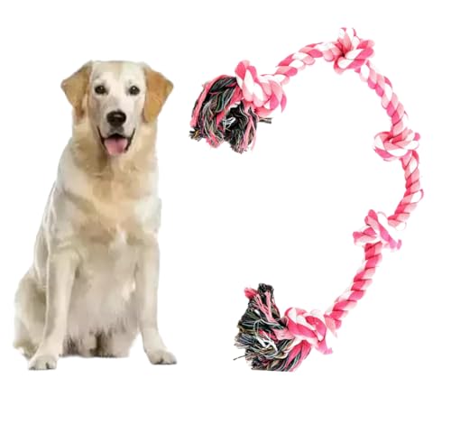 TiME2FUN Hundeseilspielzeug für mittelgroße und große Hunde, unzerstörbares 60 cm, 5 Knoten, Seilspielzeug, robustes Hundespielzeug für aggressive Kauer, interaktives extra großes Hundespielzeug zum TiME2FUN Hundeseilspielzeug für mittelgroße und große Hunde, unzerstörbares 60 cm, 5 Knoten, Seilspielzeug, robustes Hundespielzeug für aggressive Kauer, interaktives extra großes Hundespielzeug zum von TiME2FUN