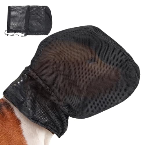 Hundeschutz, Verstellbarer Kopf Nylonschutz, Atmungsaktiv Leicht Mesh Kopf Gesichtsschutz, Haustier Maulkorb Hund Gesichtsabdeckung für mittelgroße bis große Rassen Hunde, Klettern Wandern Gras von Tiajingzi