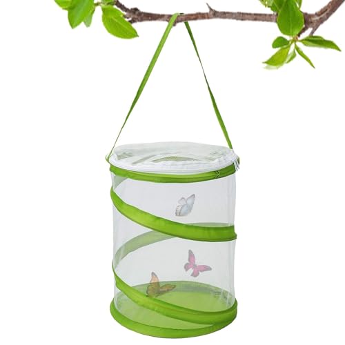 Schmetterlingslebensraum, Mesh Cage Terrarium Pop-up, Faltbarer Netzkäfig Für Tragbarer Insekten, Netz Schmetterling Habitat Käfig, Schmetterlingskäfig Für Raupen Lebensraum, 16cmx20cm von Tiajingzi