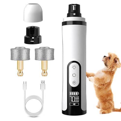 Tiajingzi Haustier-Nagelschleifer für Hunde, Zehennagelschleifer, Gerät mit LED-Licht für Welpen, elektrisches Haustier-Nagelpflege-Werkzeug, ergonomisch für große, mittelgroße und kleine Kätzchen Tiajingzi Haustier-Nagelschleifer für Hunde, Zehennagelschleifer, Gerät mit LED-Licht für Welpen, elektrisches Haustier-Nagelpflege-Werkzeug, ergonomisch für große, mittelgroße und kleine Kätzchen von Tiajingzi