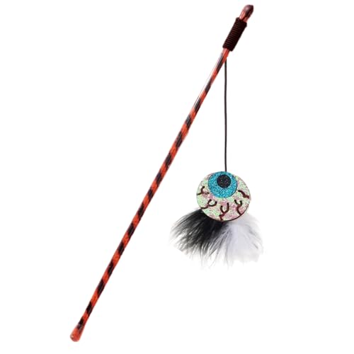Tiajingzi Katzenangel | Halloween Katzenangel Indoor - Ergonomische mit Kürbisgeist gegen Langeweile, zur Jagdsimulation, für Training und Bewegung von Tiajingzi