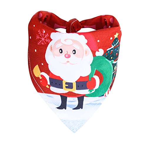 Klassisches Dreieck Frohe Weihnachten Drucken Haustier Schal Lätzchen Halstuch Geschenke Haustier Urlaub Zubehör Dekoration für kleine und große Hündchen Katzen Insektizid Halsband (Red, L) von TianWlio