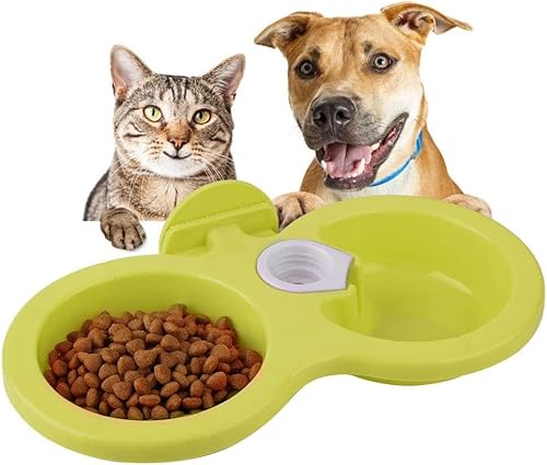 Futternapf, hängender Doppelnapf für Katzen, Hunde, zum Aufhängen, für Käfige, Grün von TianqqYongyong
