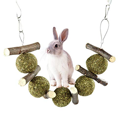 TianqqYongyong Haustier-Grasball, Zweig-Spielzeug, Kaninchen-Kauspielzeug, Kaninchen-Kaugrasbälle, Meerschweinchen-Snacks, für Rennmäuse von TianqqYongyong
