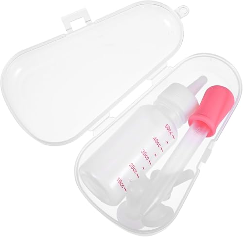 TianqqYongyong Stillflaschen-Set, Haustier-Futterflasche und Tropfflasche, für Neugeborene, Hunde, Katzen (Rosa) von TianqqYongyong