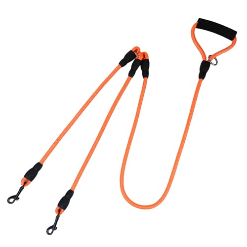 TiaoBug 2-in-1 Doppelte Leinen für SpaziergängeTrainingfür Mittlere und Kleine Hunde Hundeleine mit gepolstertem Griff Orange One Size TiaoBug 2-in-1 Doppelte Leinen für SpaziergängeTrainingfür Mittlere und Kleine Hunde Hundeleine mit gepolstertem Griff Orange One Size von TiaoBug