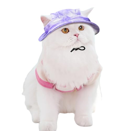 TiaoBug Anpassbare Sonnenschutzmütze für Hunde Katzen mit Ohrlöchern UV-Schutzpet-Kappe für Outdoor Fotos Violett L von TiaoBug