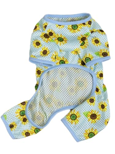 TiaoBug Atmungsaktiver Mesh Overall für kleine Hunde Leichter Schlafanzug für Welpen Erwachsene Hunde Blau L TiaoBug Atmungsaktiver Mesh Overall für kleine Hunde Leichter Schlafanzug für Welpen Erwachsene Hunde Blau L von TiaoBug