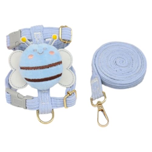 TiaoBug Bienen-Hundegeschirr mit Leine Atmungsaktives Spazier-Set für Katzen Kaninchen kleine Hunde Blau S TiaoBug Bienen-Hundegeschirr mit Leine Atmungsaktives Spazier-Set für Katzen Kaninchen kleine Hunde Blau S von TiaoBug