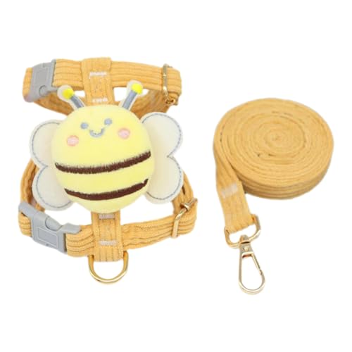 TiaoBug Bienen-Hundegeschirr mit Leine Atmungsaktives Spazier-Set für Katzen Kaninchen kleine Hunde Gelb S TiaoBug Bienen-Hundegeschirr mit Leine Atmungsaktives Spazier-Set für Katzen Kaninchen kleine Hunde Gelb S von TiaoBug
