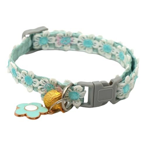 TiaoBug Blumen Haustier Halsband mit Glöckchen Verstellbares Katzenhalsband mit Glocke Haustierhalsband Hellblau One Size TiaoBug Blumen Haustier Halsband mit Glöckchen Verstellbares Katzenhalsband mit Glocke Haustierhalsband Hellblau One Size von TiaoBug
