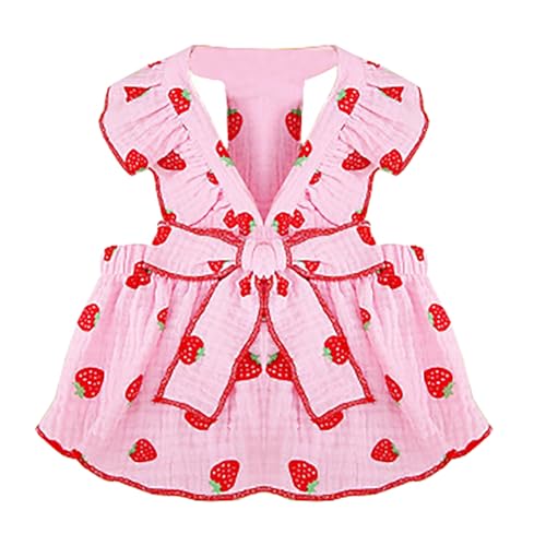 TiaoBug Erdbeer Print Hundekleid mit Schleife Prinzessinnenkleid mit Rüschenrock für Hochzeiten Chihuahuas Katzen Rosa M TiaoBug Erdbeer Print Hundekleid mit Schleife Prinzessinnenkleid mit Rüschenrock für Hochzeiten Chihuahuas Katzen Rosa M von TiaoBug