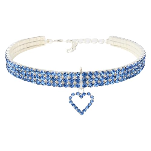 TiaoBug Glitzer Halsband für Katzen Hunde Mit Strass Herzanhänger für Hochzeiten Fotoshootings Blau S TiaoBug Glitzer Halsband für Katzen Hunde Mit Strass Herzanhänger für Hochzeiten Fotoshootings Blau S von TiaoBug