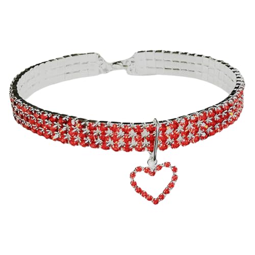 TiaoBug Glitzer Halsband für Katzen Hunde Mit Strass Herzanhänger für Hochzeiten Fotoshootings Rot M TiaoBug Glitzer Halsband für Katzen Hunde Mit Strass Herzanhänger für Hochzeiten Fotoshootings Rot M von TiaoBug