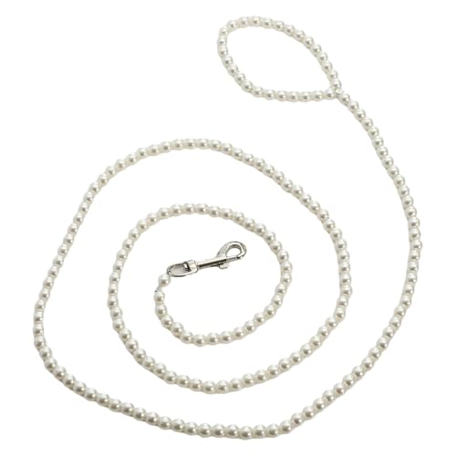 TiaoBug Halsbänder mit Perlen für Damen Eleganter Hundeleine mit Verschlusshaken für kleine und mittlere Hunde und Katzen Weiß One Size TiaoBug Halsbänder mit Perlen für Damen Eleganter Hundeleine mit Verschlusshaken für kleine und mittlere Hunde und Katzen Weiß One Size von TiaoBug
