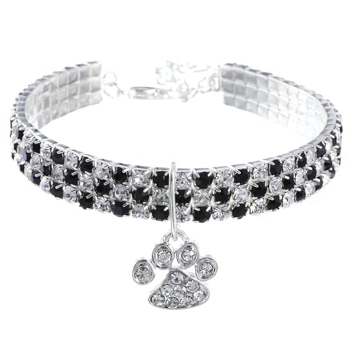 TiaoBug Haustierhalsband mit Diamanten Verstellbarer Hund Kragen Hochzeitskatze und Hund Kleiner Haustierhalskettenschmuck Black&White L TiaoBug Haustierhalsband mit Diamanten Verstellbarer Hund Kragen Hochzeitskatze und Hund Kleiner Haustierhalskettenschmuck Black&White L von TiaoBug