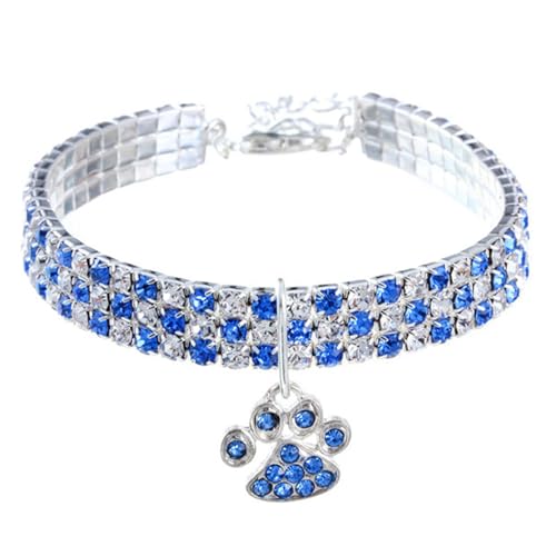 TiaoBug Haustierhalsband mit Diamanten Verstellbarer Hund Kragen Hochzeitskatze und Hund Kleiner Haustierhalskettenschmuck Blue&White M TiaoBug Haustierhalsband mit Diamanten Verstellbarer Hund Kragen Hochzeitskatze und Hund Kleiner Haustierhalskettenschmuck Blue&White M von TiaoBug