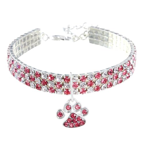 TiaoBug Haustierhalsband mit Diamanten Verstellbarer Hund Kragen Hochzeitskatze und Hund Kleiner Haustierhalskettenschmuck Pink&White M TiaoBug Haustierhalsband mit Diamanten Verstellbarer Hund Kragen Hochzeitskatze und Hund Kleiner Haustierhalskettenschmuck Pink&White M von TiaoBug