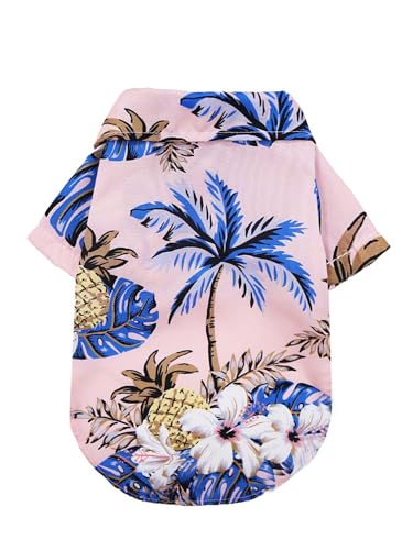 TiaoBug Hawaii Hundeshirt für Welpen Leichtes Atmungsaktives Strandshirt Bequeme Urlaubskleidung für Hunde Coconut Tree&Pink 5XL TiaoBug Hawaii Hundeshirt für Welpen Leichtes Atmungsaktives Strandshirt Bequeme Urlaubskleidung für Hunde Coconut Tree&Pink 5XL von TiaoBug
