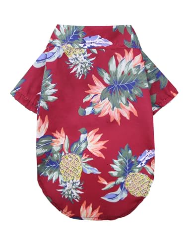 TiaoBug Hawaii Hundeshirt für Welpen Leichtes Atmungsaktives Strandshirt Bequeme Urlaubskleidung für Hunde Pineapple&Burgundy XS TiaoBug Hawaii Hundeshirt für Welpen Leichtes Atmungsaktives Strandshirt Bequeme Urlaubskleidung für Hunde Pineapple&Burgundy XS von TiaoBug