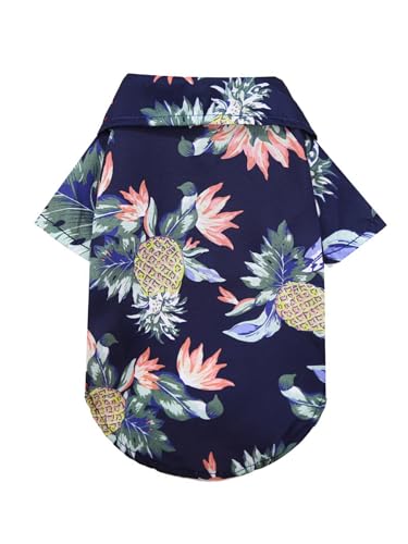 TiaoBug Hawaii Hundeshirt für Welpen Leichtes Atmungsaktives Strandshirt Bequeme Urlaubskleidung für Hunde Pineapple&Navy Blue S TiaoBug Hawaii Hundeshirt für Welpen Leichtes Atmungsaktives Strandshirt Bequeme Urlaubskleidung für Hunde Pineapple&Navy Blue S von TiaoBug