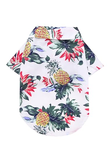 TiaoBug Hawaii Hundeshirt für Welpen Leichtes Atmungsaktives Strandshirt Bequeme Urlaubskleidung für Hunde Pineapple&White S TiaoBug Hawaii Hundeshirt für Welpen Leichtes Atmungsaktives Strandshirt Bequeme Urlaubskleidung für Hunde Pineapple&White S von TiaoBug