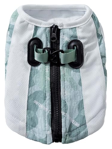 TiaoBug Hunde Kühlweste mit Reißverschluss Atmungsaktives Sommer-Geschirr für Outdoor Camping & Training Grün XS von TiaoBug