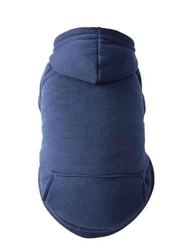 TiaoBug Hunde-Pullover mit Kapuze & Taschen Weicher Hoodie für kleine Hunde Chihuahuas Warmes Welpenkostüm Navy blau XS TiaoBug Hunde-Pullover mit Kapuze & Taschen Weicher Hoodie für kleine Hunde Chihuahuas Warmes Welpenkostüm Navy blau XS von TiaoBug