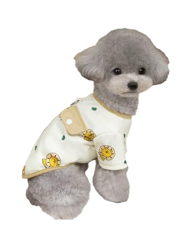 TiaoBug Hunde T-Shirt Bedrucktes Hemd für Jungen und Mädchen weiche Hunde Sommer Kleidung für Katzen Beige XS von TiaoBug