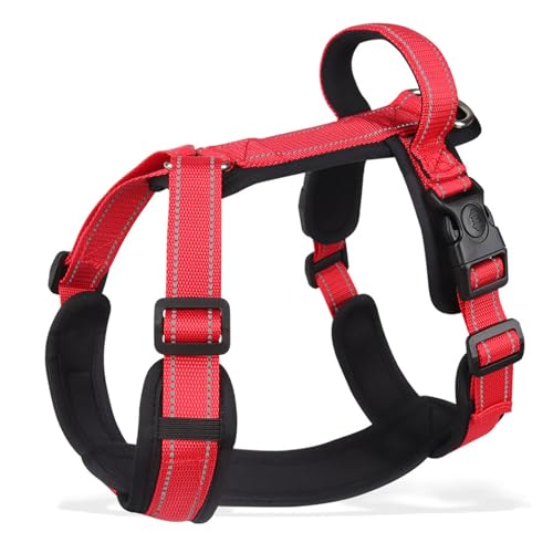 TiaoBug Hundegeschirr für mittelgroße Hunde mit Kontrolle Anti-Zug Würgen Verstellbar Step-in Brustgeschirr Rot XL TiaoBug Hundegeschirr für mittelgroße Hunde mit Kontrolle Anti-Zug Würgen Verstellbar Step-in Brustgeschirr Rot XL von TiaoBug