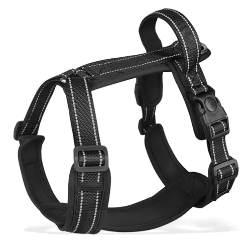 TiaoBug Hundegeschirr für mittelgroße Hunde mit Kontrolle Anti-Zug Würgen Verstellbar Step-in Brustgeschirr Schwarz M TiaoBug Hundegeschirr für mittelgroße Hunde mit Kontrolle Anti-Zug Würgen Verstellbar Step-in Brustgeschirr Schwarz M von TiaoBug