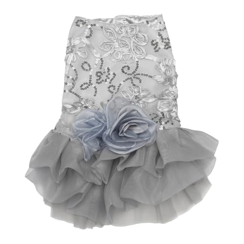 TiaoBug Hundekleid Bling Hunde Kleid Haustier Welpe Katze Prinzessin Hochzeitskostüm Sommer Komfortabler Kostüm Grau XS TiaoBug Hundekleid Bling Hunde Kleid Haustier Welpe Katze Prinzessin Hochzeitskostüm Sommer Komfortabler Kostüm Grau XS von TiaoBug