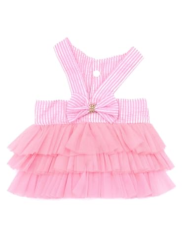 TiaoBug Hundekleid Sommer Prinzessin Tutu Rock mit Rücken Schleife Niedliches Hochzeitsfest Kostüm für Hunde Katzen Rosa XL TiaoBug Hundekleid Sommer Prinzessin Tutu Rock mit Rücken Schleife Niedliches Hochzeitsfest Kostüm für Hunde Katzen Rosa XL von TiaoBug