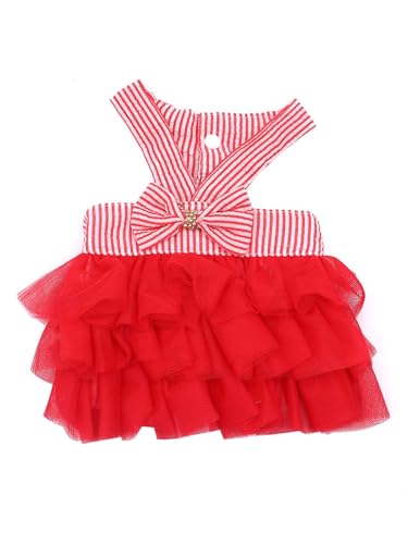 TiaoBug Hundekleid Sommer Prinzessin Tutu Rock mit Rücken Schleife Niedliches Hochzeitsfest Kostüm für Hunde Katzen Rot XL TiaoBug Hundekleid Sommer Prinzessin Tutu Rock mit Rücken Schleife Niedliches Hochzeitsfest Kostüm für Hunde Katzen Rot XL von TiaoBug