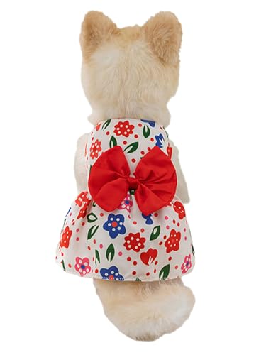 TiaoBug Hundekleid für Hunde Welpen Prinzessin Sommer Kleidung atmungsaktive Katzenkleid für Chihuahua Yorkie Rot L TiaoBug Hundekleid für Hunde Welpen Prinzessin Sommer Kleidung atmungsaktive Katzenkleid für Chihuahua Yorkie Rot L von TiaoBug