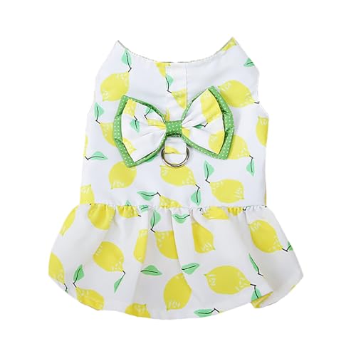 TiaoBug Hundekleid mit Leinenring Sommer Hundekleid für Kleine Hunde Chihuahua Hundekleidung mit Rock Schleife Gelb M TiaoBug Hundekleid mit Leinenring Sommer Hundekleid für Kleine Hunde Chihuahua Hundekleidung mit Rock Schleife Gelb M von TiaoBug