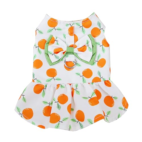 TiaoBug Hundekleid mit Leinenring Sommer Hundekleid für Kleine Hunde Chihuahua Hundekleidung mit Rock Schleife Orange L TiaoBug Hundekleid mit Leinenring Sommer Hundekleid für Kleine Hunde Chihuahua Hundekleidung mit Rock Schleife Orange L von TiaoBug
