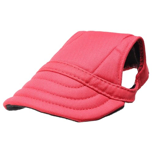 TiaoBug Hundesonnenhut mit verstellbarem Atmungsaktives Baseballcap mit Ohrenausschnitten für UV-Schutz Wandern Strand Rot XL von TiaoBug