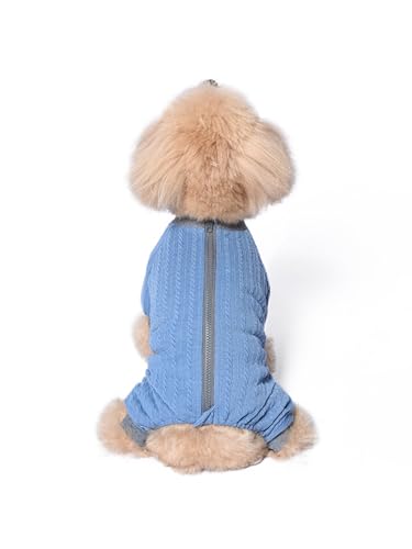 TiaoBug Hundpyjamas Fleece Hund Schlafanzug Niedlicher Hund Hunde Hundepyjama Schlafanzug für Klein Mittlere Hunde Blau M von TiaoBug